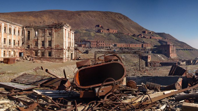 23. Ugolny Ruchei hayalet şehri, Norilsk yakınlarında eski bir kömür madeni bölgesi.